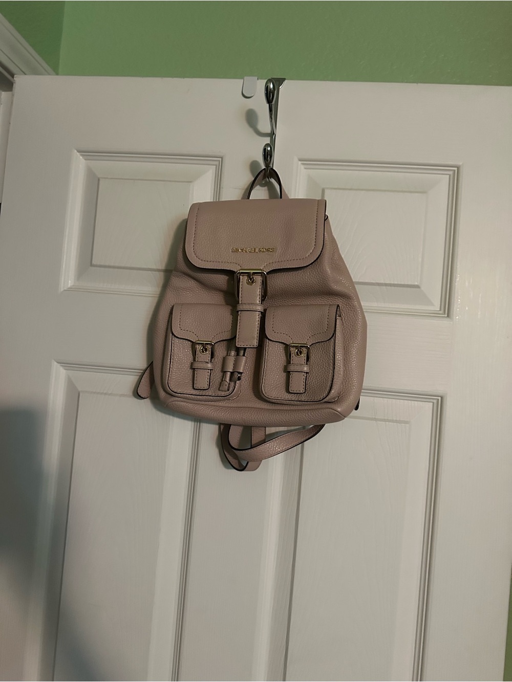 Michael Kors Blush Leather Backpack with Gold Hardware